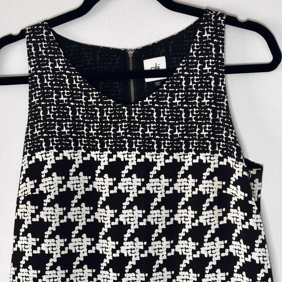 CAbi Women's Black and White Houndstooth Detailed Flowy Tank Top Size Small - Picture 4 of 12